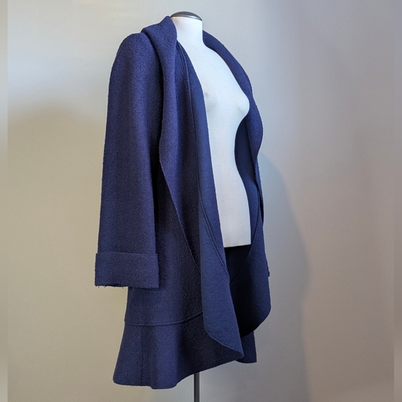 Dramatic Purple Wool Blend Duster Coat Shawl Medium Large Whimsy Goth Fairy - Picture 2 of 11